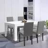 Leon 4+1 Esstisch-Set weiß-grau