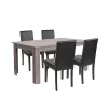 Leon 4+1 esstisch set york eiche-schwarz