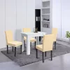 Leon 4+1 Esstisch-Set weiß-beige