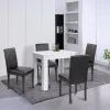 Leon 4+1 Esstisch-Set weiß-schwarz