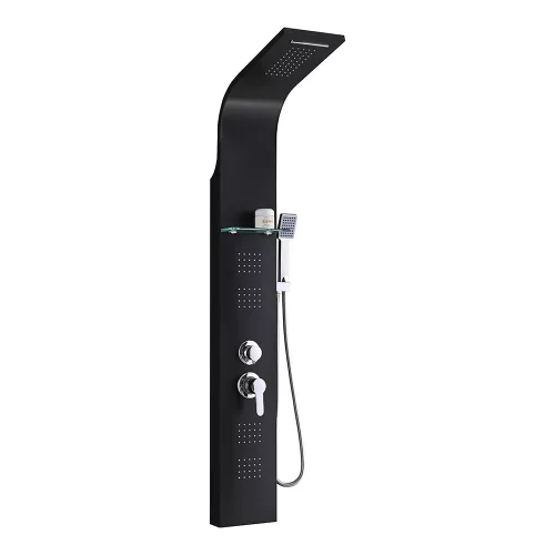 Alegro Black Hydromassage-Duschpaneel, Edelstahl