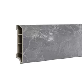   Vinyl SPC-Bodenkanten Fjord marmoriert dunkelgrau 2400x60x12 mm