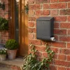 Homepost Außenbriefkasten mit Zeitungshalter mit Namensschild abschließbar grau