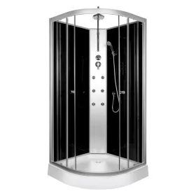 Mia 90x90 cm gebogene Duschkabine mit Hydromassage
