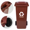 Abfallbehälter-Set 2x120L schwarz, braun, mit Gummirädern