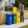 Abfallbehälter-Set 4x120L blau, grün, gelb, schwarz mit Gummirädern