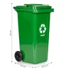 Abfallbehälter-Set 4x120L blau, grün, gelb, schwarz mit Gummirädern