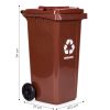 Abfallbehälter 120 l braun, mit Gummirädern