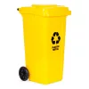 Eimerset 3x120L blau, grün, gelb mit Gummirädern
