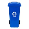 Abfallbehälter 120 l blau, mit Gummirädern