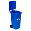 Abfallbehälter 120 l blau, mit Gummirädern