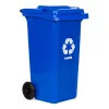 Abfallbehälter 120 l blau, mit Gummirädern