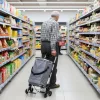 Gurulós bevásárlótáska 30 literes, háromkerekű, összecsukható