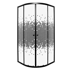 Pixel Black 90 gebogene Duschabtrennung ohne Duschwanne