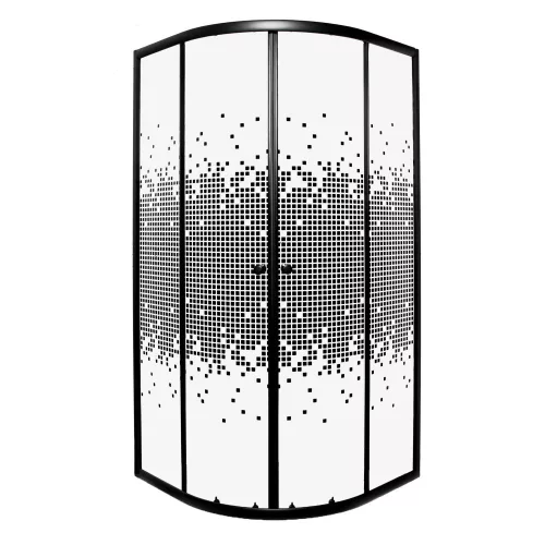 Pixel Black 90 gebogene Duschabtrennung ohne Duschwanne
