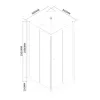 Polo Black II 80x80 cm quadratische schwarze Rückwand-Duschkabine mit Duschwanne