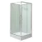 Polo White II 80x80 cm quadratische weiße Rückwand-Duschkabine mit Duschwanne