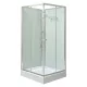 Polo White II 80x80 cm quadratische weiße Rückwand-Duschkabine mit Duschwanne