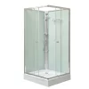 Polo White II 80x80 cm quadratische weiße Rückwand-Duschkabine mit Duschwanne
