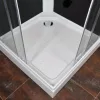Polo White II 80x80 cm quadratische weiße Rückwand-Duschkabine mit Duschwanne