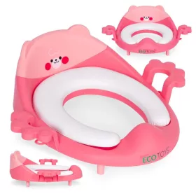Toilettensitz mit Ohren und weichem Kissen rosa