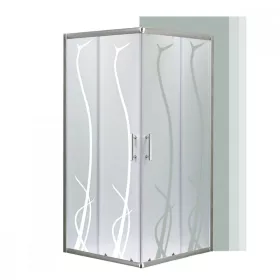   Spirit Bamboo 80x80 cm quadratische Duschabtrennung, ohne Duschwanne