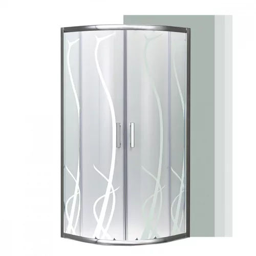 Spirit Bamboo 80x80 cm gebogene Duschkabine ohne Duschwanne