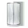 Spirit Bamboo 80x80 cm gebogene Duschkabine mit Duschwanne