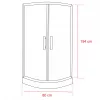 Spirit Bamboo 80x80 cm gebogene Duschkabine mit Duschwanne