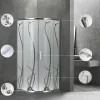 Spirit Bamboo 80x80 cm gebogene Duschkabine ohne Duschwanne