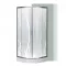 Spirit Bamboo 90x90 cm gebogene Duschkabine mit Duschwanne