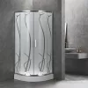 Spirit Bamboo 90x90 cm gebogene Duschkabine mit Duschwanne