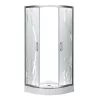 Spirit Bamboo 90x90 cm gebogene Duschkabine mit Duschwanne