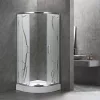 Spirit Bamboo 90x90 cm gebogene Duschkabine mit Duschwanne