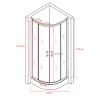 Spirit Bamboo 90x90 cm gebogene Duschkabine ohne Duschwanne