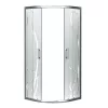 Spirit Bamboo 90x90 cm gebogene Duschkabine ohne Duschwanne