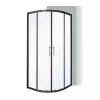 Spirit Clear 80x80 cm gebogene Duschkabine ohne Duschwanne schwarz