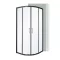 Spirit Clear 80x80 cm gebogene Duschkabine ohne Duschwanne schwarz