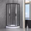 Spirit Clear 80x80 cm gebogene Duschkabine mit Duschwanne schwarz