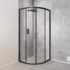 Spirit Clear 80x80 cm gebogene Duschkabine ohne Duschwanne schwarz