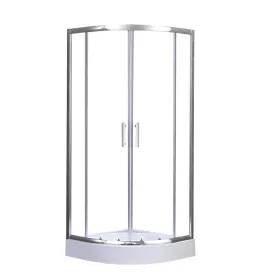 Spirit Clear 80 x 80 cm gebogene Duschkabine mit Duschwanne