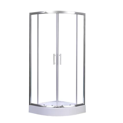 Spirit Clear 80 x 80 cm gebogene Duschkabine mit Duschwanne