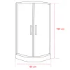 Spirit Clear 80 x 80 cm gebogene Duschkabine mit Duschwanne