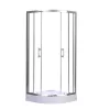 Spirit Clear 80 x 80 cm gebogene Duschkabine mit Duschwanne