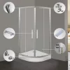 Spirit Clear 80 x 80 cm gebogene Duschkabine mit Duschwanne