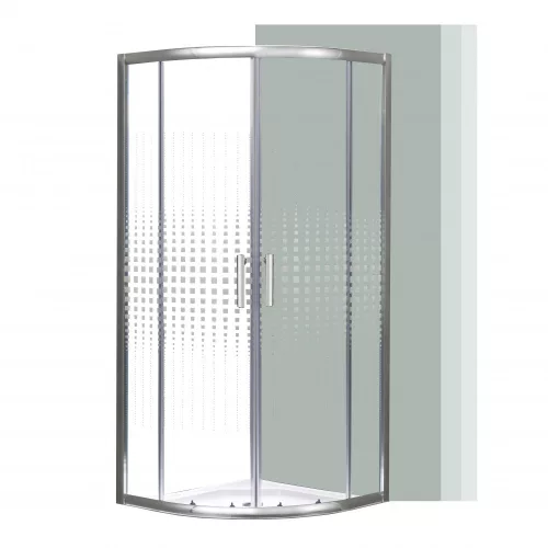 Spirit Matrix 80x80 cm gebogene Duschkabine ohne Duschwanne