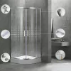 Spirit Matrix 90x90 cm gebogene Duschkabine mit Duschwanne