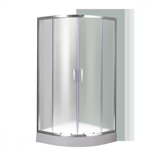Spirit Matt 80x80 cm gebogene Duschkabine mit Duschwanne