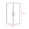 Spirit Matt 80x80 cm gebogene Duschkabine ohne Duschwanne