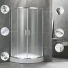 Spirit Matt 90x90 cm gebogene Duschkabine mit Duschwanne